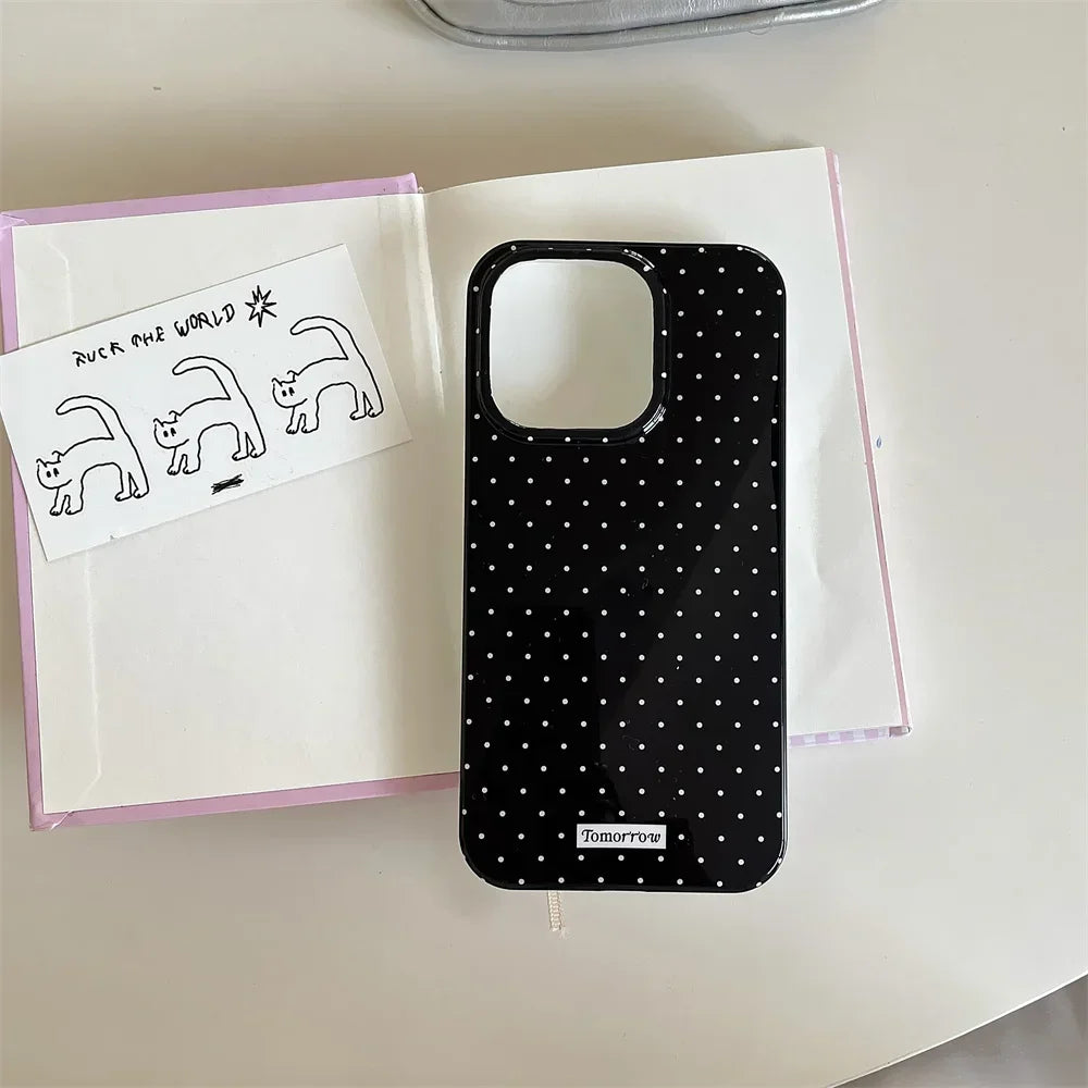 Polka Dot Small Fresh Mobile Phone Case for iPhone Ultra Slim Shockproof Cover