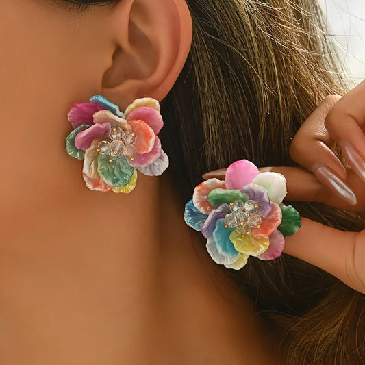 Creative Colorful Flowers Earrings