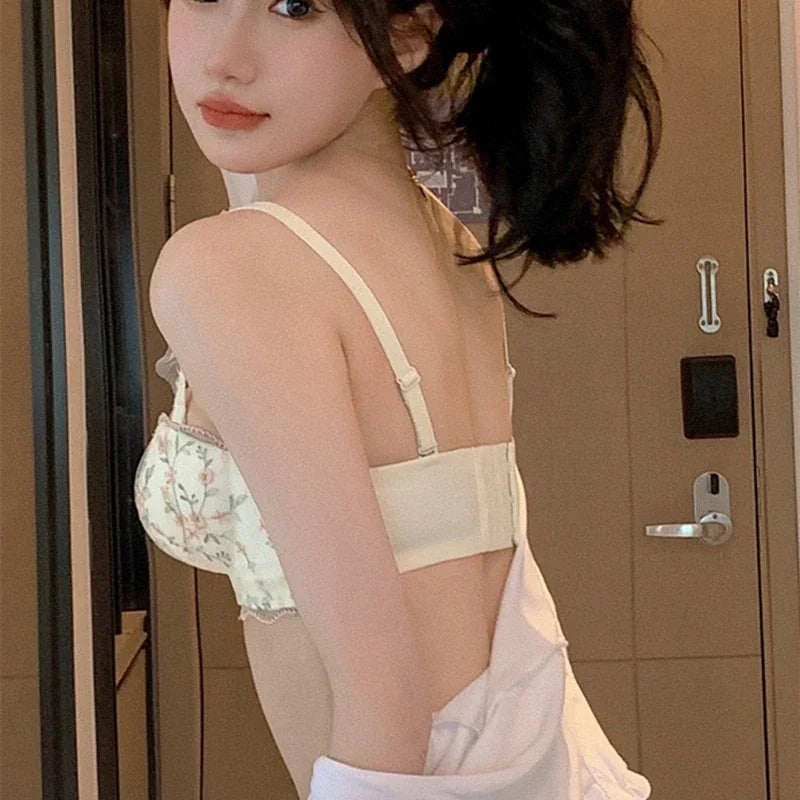 Small Breasts Gathered Underwear Flat Chest Bra