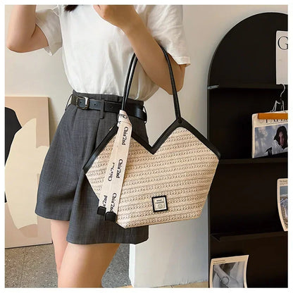 Straw Woven Basket Luxury Bag