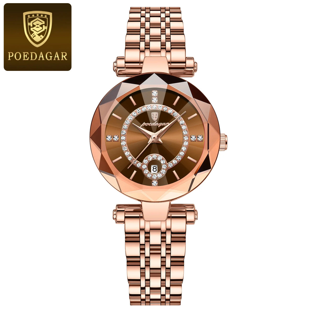 Luxury Waterproof Stainless Steel Date Wristwatch