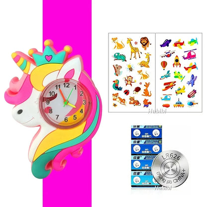 Slap Bracelet Clock Cartoon Kids Watches