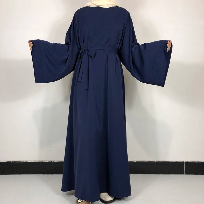 Abaya With Free Belt Muslim Dress