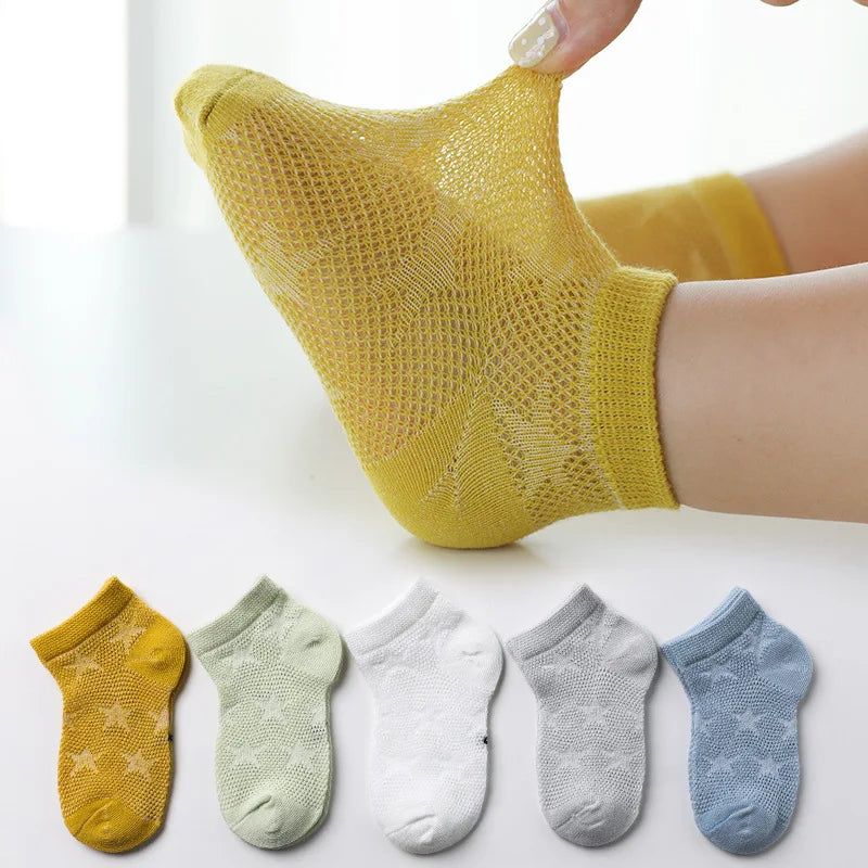 5 Pairs Cotton Cute Cartoon Thin Baby Short Socks