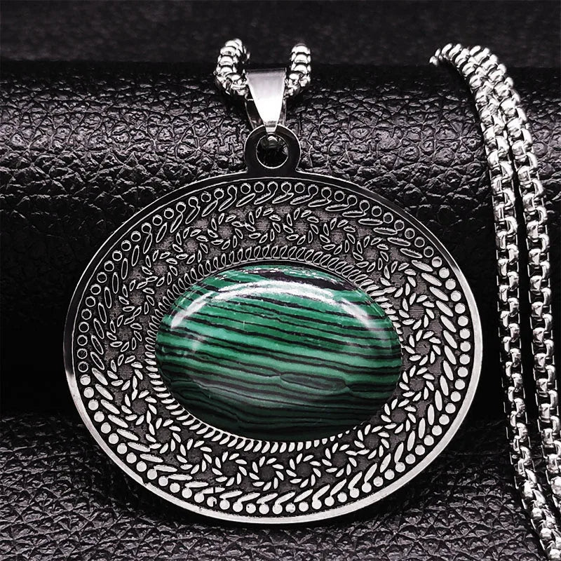 Stainless Steel Bohemia Natural Stone Vintage Necklaces