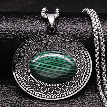 Stainless Steel Bohemia Natural Stone Vintage Necklaces