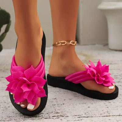 Floral Flip Flops  Mid Heel Sandals Slipper