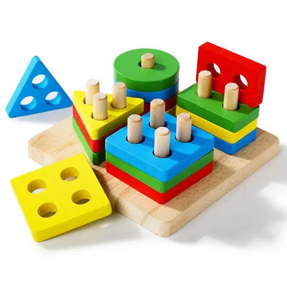 Montessori Wooden Sorting Stacking Puzzle Skill Toy