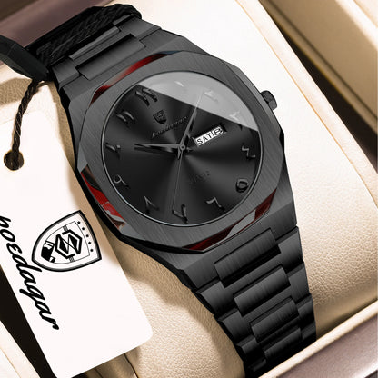 Elegant Quartz Stainless Steel Luxury Wristwatch