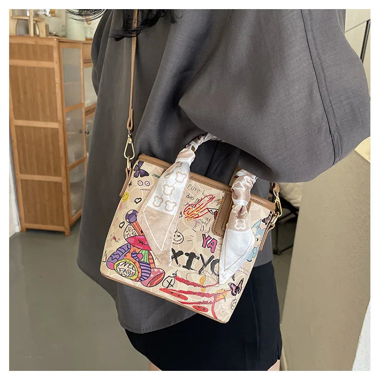 Painted Graffiti Artistic Crossbody Adjustable Shoulder Strap Bag