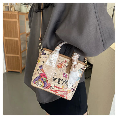 Painted Graffiti Artistic Crossbody Adjustable Shoulder Strap Bag