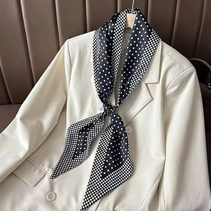 Luxury Long Silk Scarf Animal Horse Print Thin Narrow Scarf Shawl