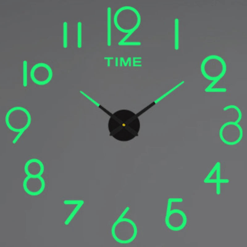 Large Wall Clock 3D DIY Quartz Acrylic Mirror Stickers Clocks