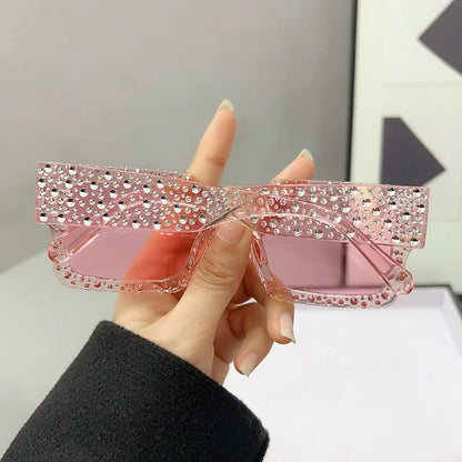 Crystal Square Diamond Big Frame Sunglasses