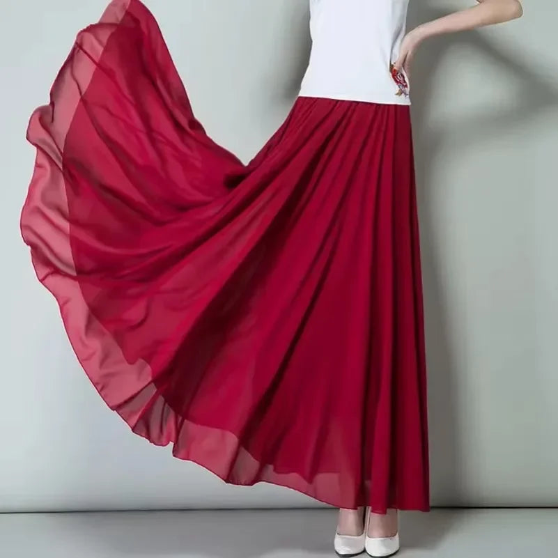 Chiffon Dance High Waist Long Skirts