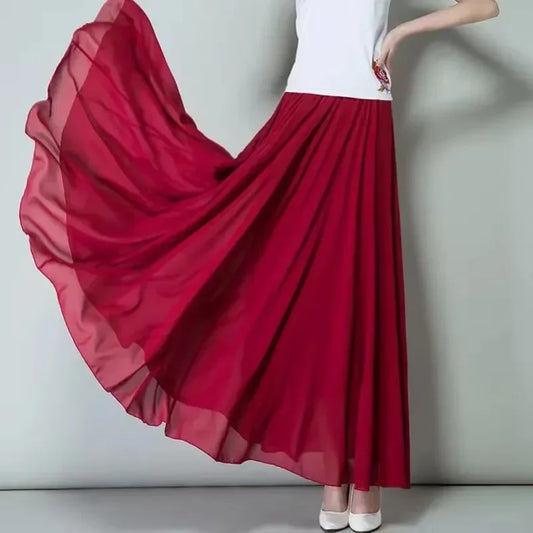 Chiffon Dance High Waist Long Skirts