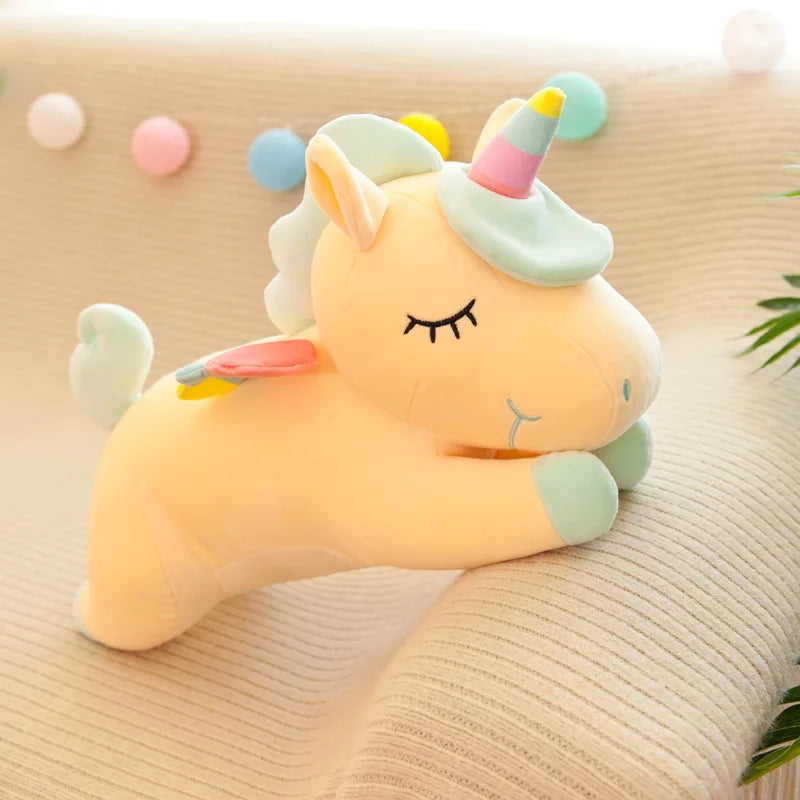 Cute Pony Plush Toy Rainbow Angel Unicorn Girl Heart Plush Doll