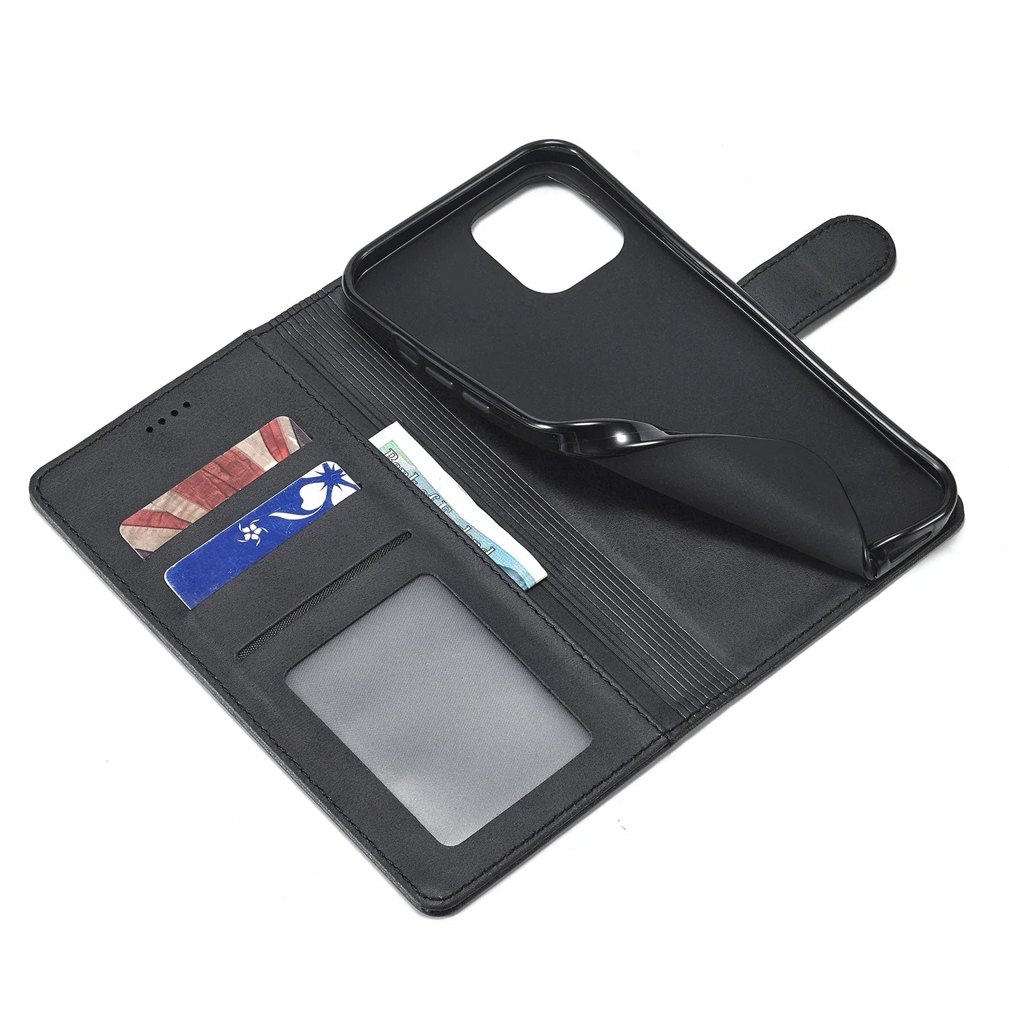 Flip Leather Wallet Case Business Card Slot Wallet Cover iPhone