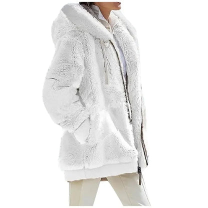 Casual Hooded Zipper Fleece Jacket