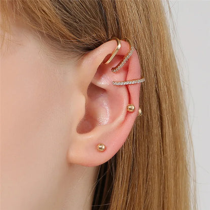 Bohemian Piercing Crystal Rhinestone Ear Cuff Wrap Earrings