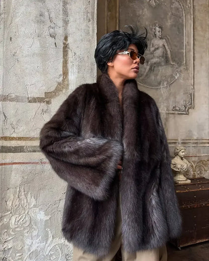 Thick Faux Fur Coat