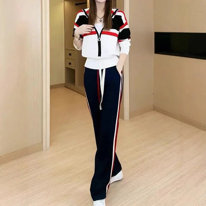 Cardigan Sweatshirt Loose Slimming Sport Set