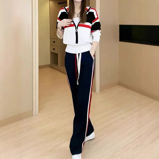 Cardigan Sweatshirt Loose Slimming Sport Set