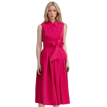 Sleeveless Casual Lapel Shirt Dress