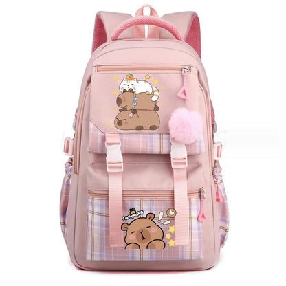 Backpack Lovely Capybara Print Large Capacity School Backpacks