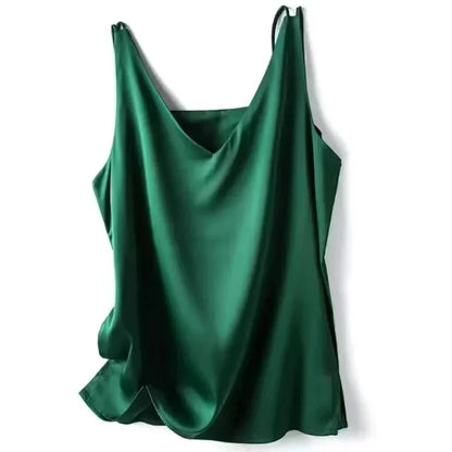 Elegant SILK Satin Sleeveless Blouse