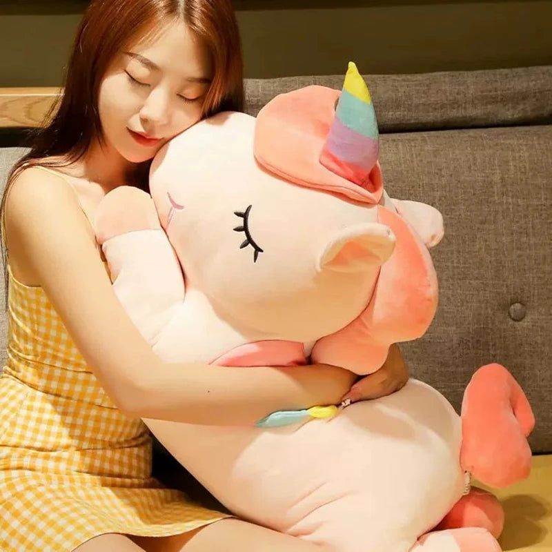 Cute Pony Plush Toy Rainbow Angel Unicorn Girl Heart Plush Doll