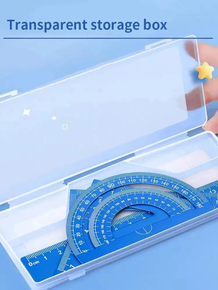 4pcs Metal Drafting Set With Storage Box Multi-Function Set