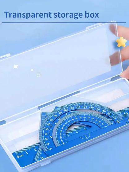 4pcs Metal Drafting Set With Storage Box Multi-Function Set