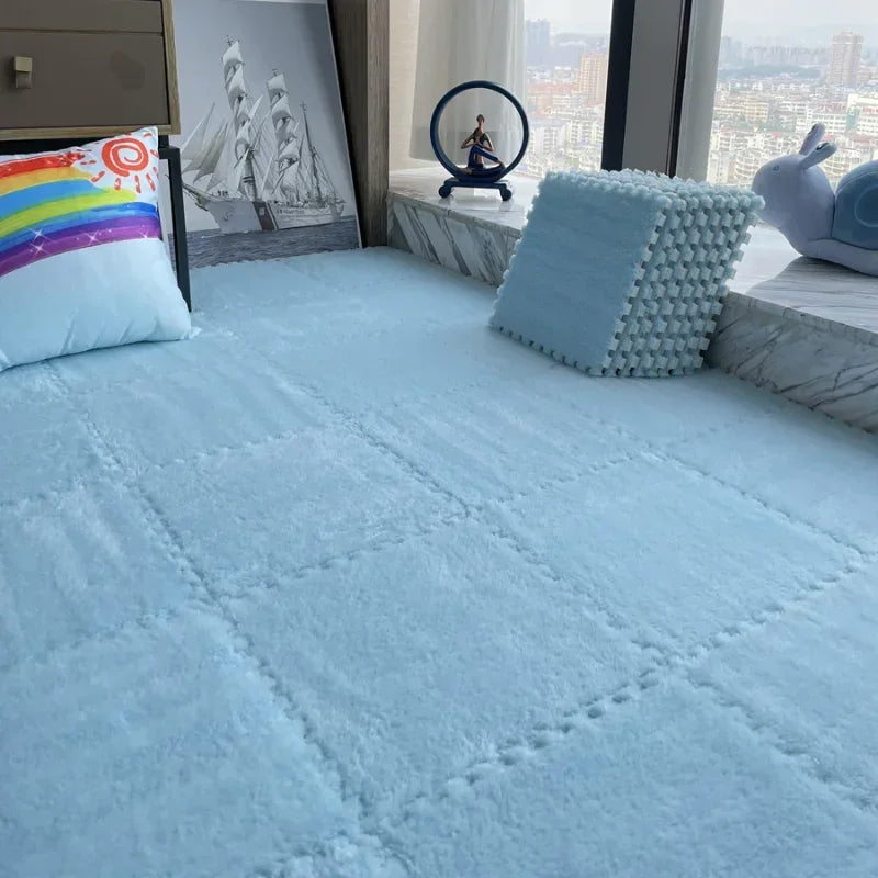 30*30CM Soft Plush Children Kids Rug Play Mat Puzzle Carpet