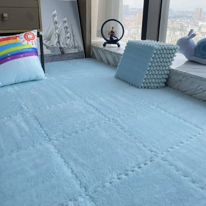 30*30CM Soft Plush Children Kids Rug Play Mat Puzzle Carpet