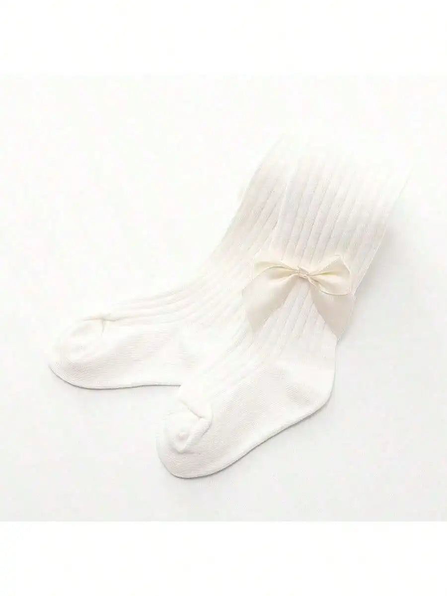 3 pairs autumn and winter cute bow tie baby pantyhose