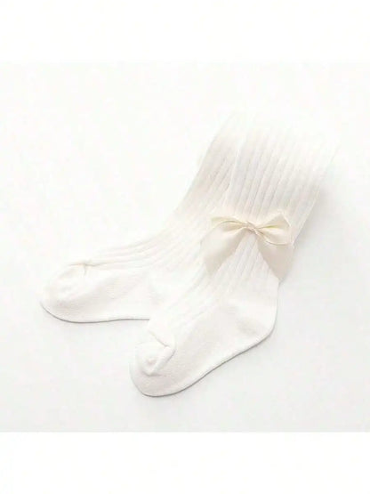 3 pairs autumn and winter cute bow tie baby pantyhose