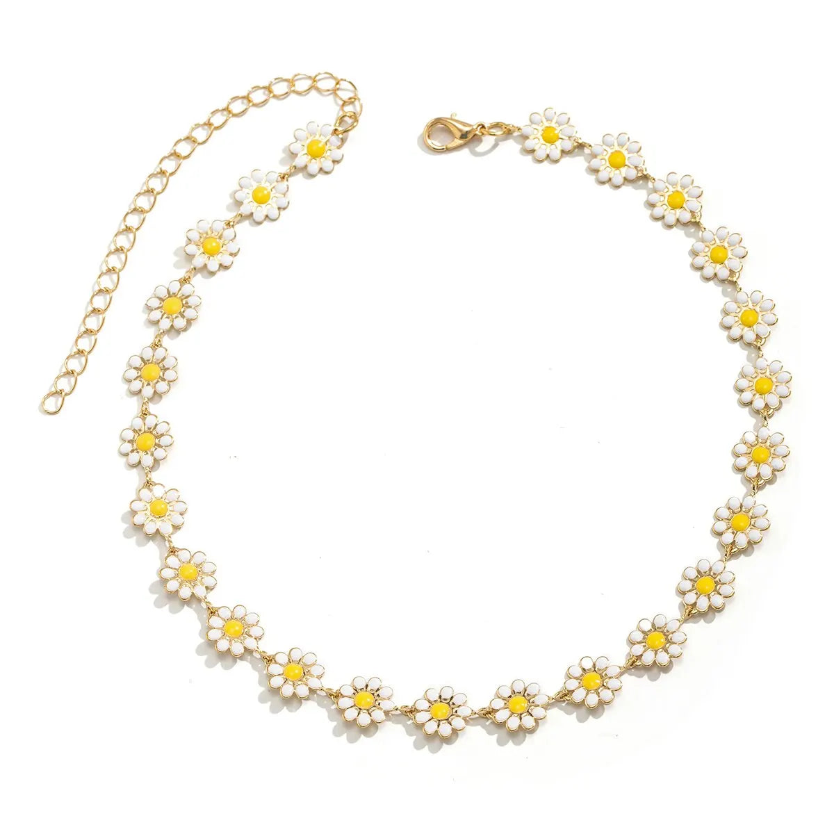 Kpop Flower Short Choker Chain Necklace