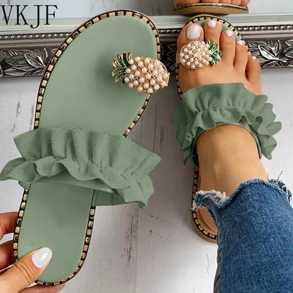 Pearl Flat Toe Bohemian Shoes plus size