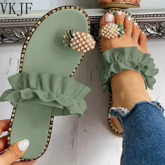 Pearl Flat Toe Bohemian Shoes plus size