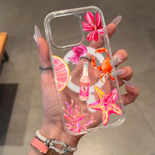 Illustration Seashells Romantic Transparent iPhone Cover