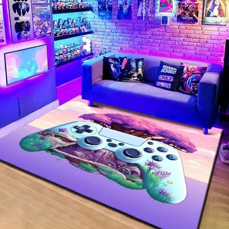 1PC Cyberpunk Style Gamepad Crystal Velvet Carpet