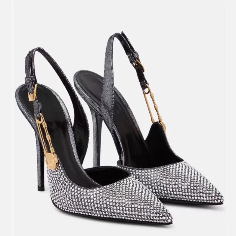 Luxury Rhinestones Buckle Shoes