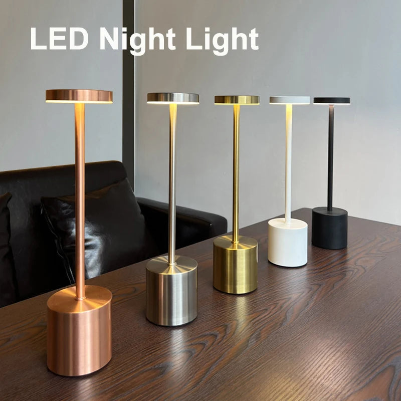 Rechargeable Alloy Cordless LED Table Lamp
