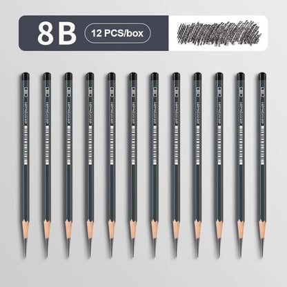2H HB B 2B 3B 4B 5B 6B 7B 8B 12B 14B Sketch Drawing Graphite Charcoal Pencils Set