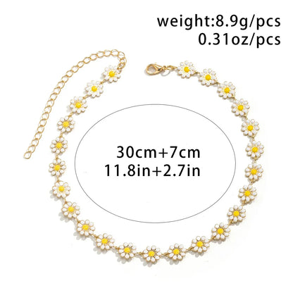 Kpop Flower Short Choker Chain Necklace