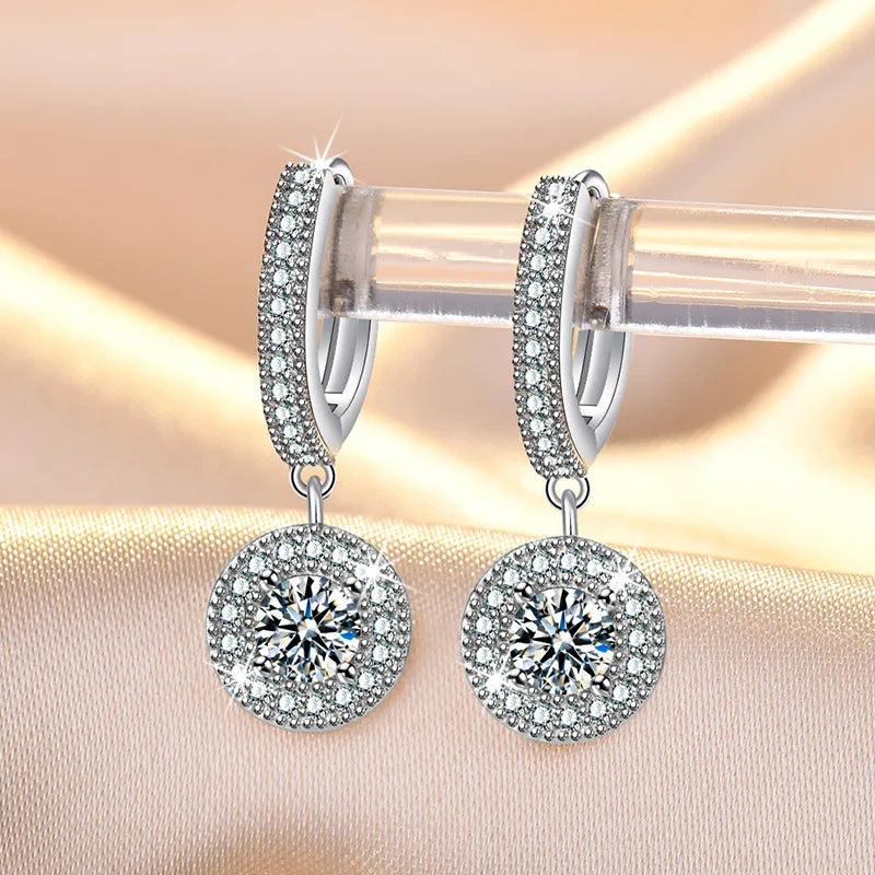 925 Sterling Silver Zircon Buckle Earrings