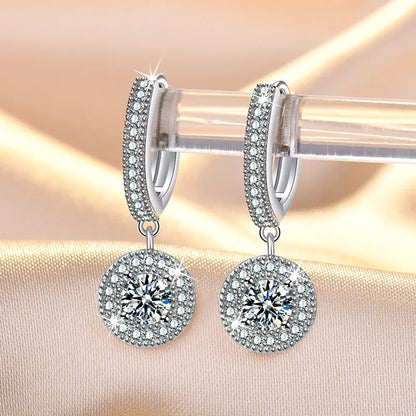 925 Sterling Silver Zircon Buckle Earrings