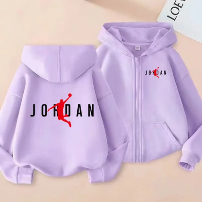 Zipper Style Hoodie 3-12Yrs Casual Sports Sweatshirt