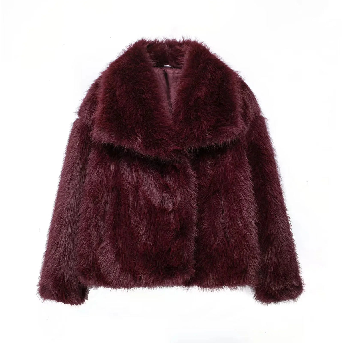 Spring Summer Casual Faux Fur Brown Warm Oversized Elegant Coats